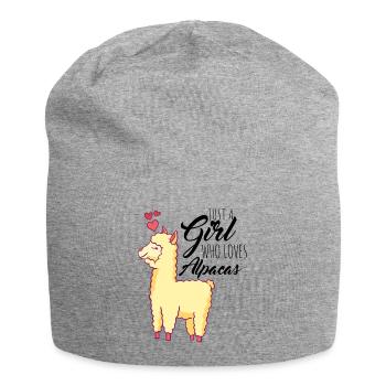 Juste une fille qui aime Alpacas Alpaca femmes femmes - Bonnet en jersey - gris chiné - Devant