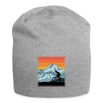 Mountain bike riding mountains mountains vintage - Jersey Beanie - heather grey - Front