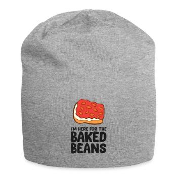 Ici pour les fèves au lard J’adore les fèves au lard - Bonnet en jersey - gris chiné - Devant