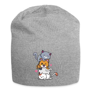 Cat Tower - Jersey Beanie - heather grey - Front