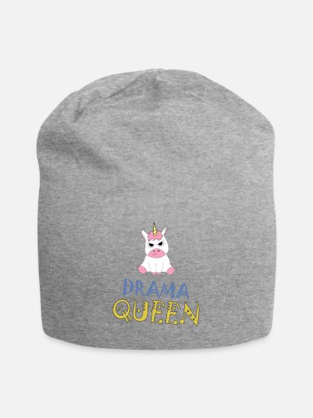 Licorne Unicorn Drama Queen drôle cadeau - Bonnet en jersey - gris chiné
