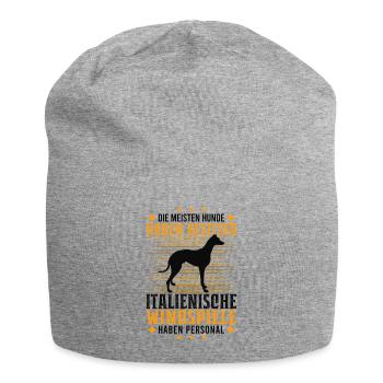Italienisches Windspiel Personal Italian Greyhound - Jersey-Beanie - Grau meliert - Vorne