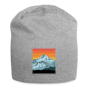 Mountains peaks - mountains - vintage sunset - Jersey Beanie - heather grey - Front