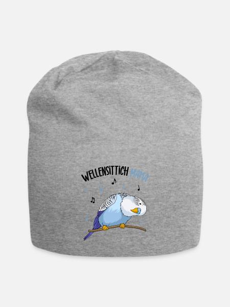 Wellensittich - Jersey-Beanie - Grau meliert