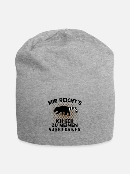 Nasenbären Haustier Rüsselbär Tier Fun Tiermotiv - Jersey-Beanie - Grau meliert