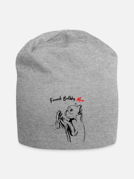 French Bulldog - Jersey Beanie - heather grey