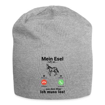 Mein Esel ruft an Maultier Landwirt Bauer Muli - Jersey-Beanie - Grau meliert - Vorne