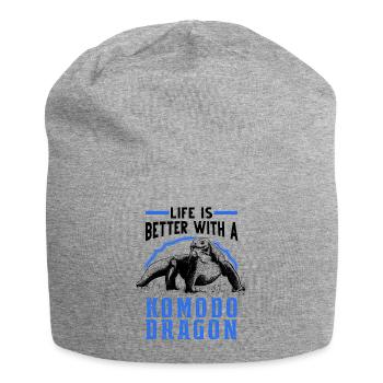 Life is better with a Komodo Dragon Komodowaran - Bonnet en jersey - gris chiné - Devant