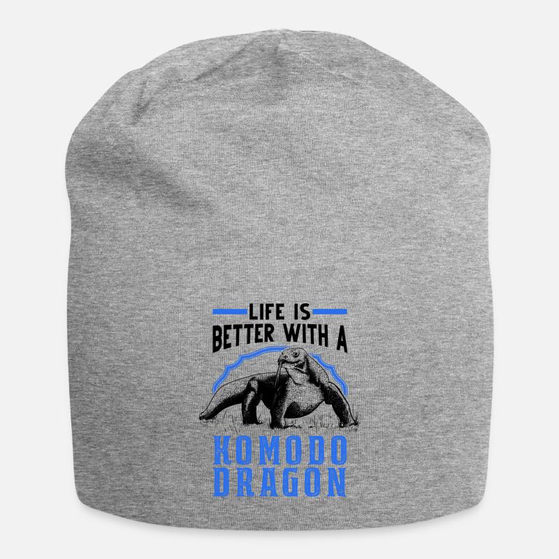Life is better with a Komodo Dragon Komodowaran - Jersey-Beanie - Grau meliert