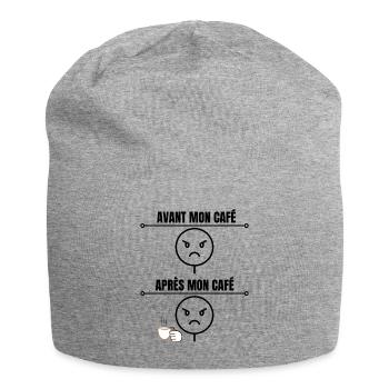 Avant Et Après Mon Café Humour - Bonnet en jersey - gris chiné - Devant
