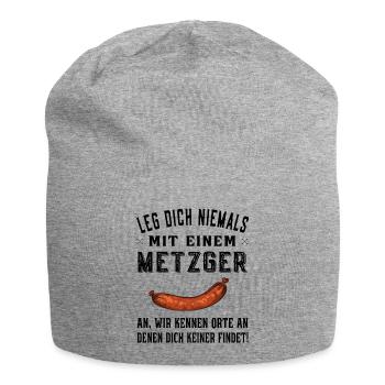 Fleischer und Schlachter - Metzger Wurst - Jersey-Beanie - Grau meliert - Vorne