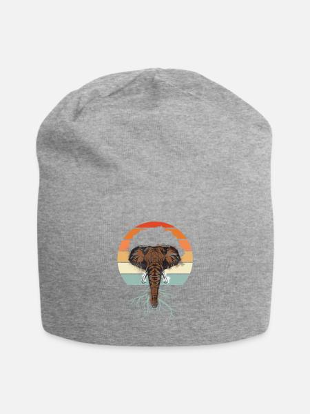 Afrique Safari animaux Africa Éléphant vacances Nature - Bonnet en jersey - gris chiné