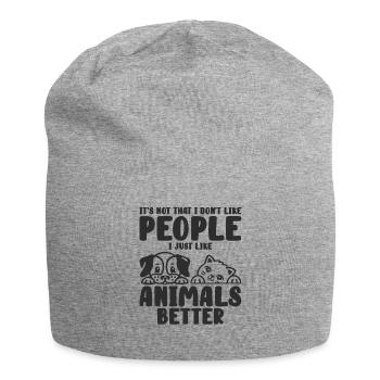 Amoureux des animaux Introverti Chat Chien Animal de compagnie - Bonnet en jersey - gris chiné - Devant