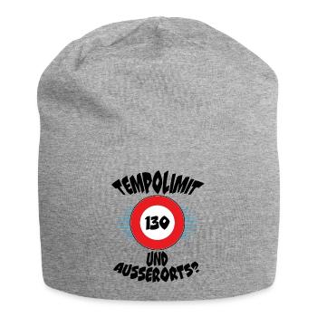 Tempolimit Autobahn Geschwindigkeit Grüne Baerbock - Jersey-Beanie - Grau meliert - Vorne