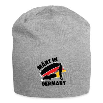 Mäht in Germany Rasenmäher Gärtner Gärtnerei - Jersey-Beanie - Grau meliert - Vorne