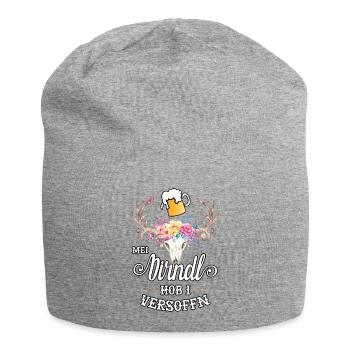 Mei Dirndl hob i versoffn Ersatz Tracht Hirsch - Jersey-Beanie - Grau meliert - Vorne