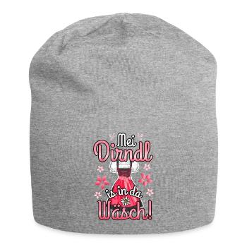 Mei Dirndl is in da Wäsch - Jersey-Beanie - Grau meliert - Vorne