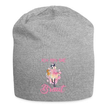 Ich bin die Braut Flamingo JGA Polterabend Party - Jersey-Beanie - Grau meliert - Vorne