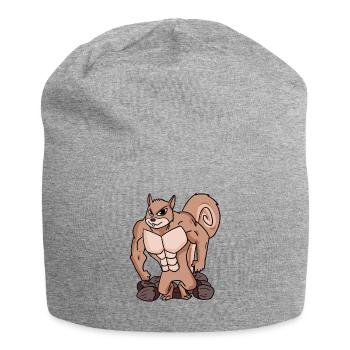 Squirrels with muscles - Jersey Beanie - heather grey - Front