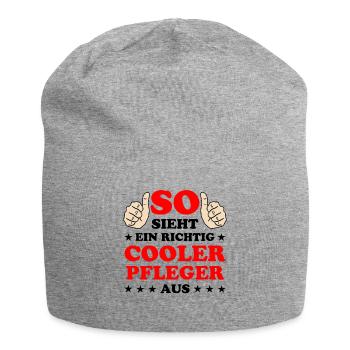Pfleger Pflege Fun Lustiger Spruch Krank Geschenk - Jersey-Beanie - Grau meliert - Vorne
