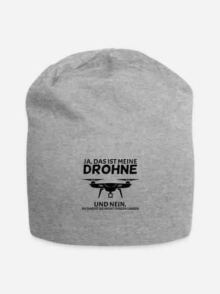 Drohne - Jersey-Beanie - Grau meliert