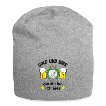 Golf und Bier Golfspieler Spaß Golfer Lustiges - Jersey-Beanie - Grau meliert - Vorne