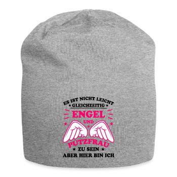 Putzfrau Reinigungskraft Spruch Haushalt Geschenk - Jersey-Beanie - Grau meliert - Vorne