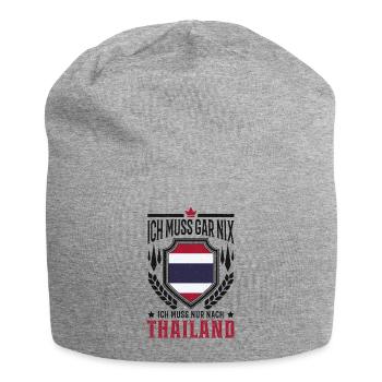 Ich muss gar nix Ich muss nur nach Thailand Reise - Jersey-Beanie - Grau meliert - Vorne