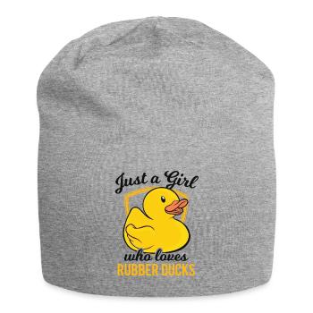 Rubber Duck Just a Girl who loves Rubber ducks - Jersey Beanie - heather grey - Front