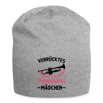 Verrücktes Trompeten Mädchen Trompetistin Mädel - Jersey-Beanie - Grau meliert - Vorne