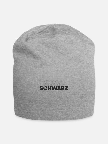 JA heute trage ich mein fröhliches Schwarz - Jersey-Beanie - Grau meliert