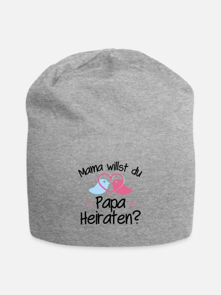 Mama willst du Papa Heiraten Heiratsantrag Idee - Jersey-Beanie - Grau meliert