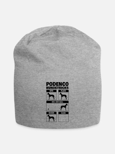 Podenco Hundetricks Windhund Ibizan Hound - Jersey-Beanie - Grau meliert