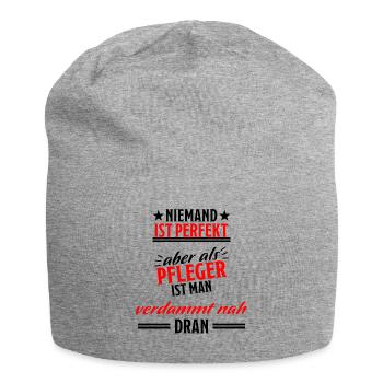 Pfleger Pflege Fun Lustiger Spruch Beruf Geschenk - Jersey-Beanie - Grau meliert - Vorne