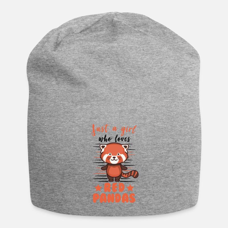 Roter Panda Mädchen Red Panda Geschenk - Jersey-Beanie - Grau meliert