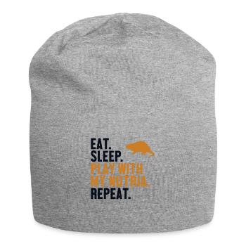 Eat Sleep Nutria Repeat Biber Biberratte - Jersey-Beanie - Grau meliert - Vorne