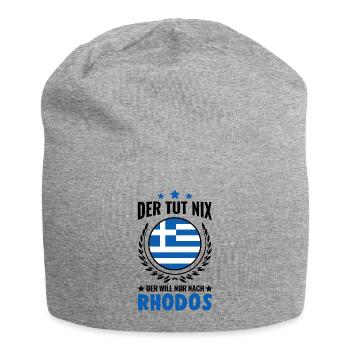 Der tut nix Der will nur nach Rhodos Griechenland - Jersey-Beanie - Grau meliert - Vorne