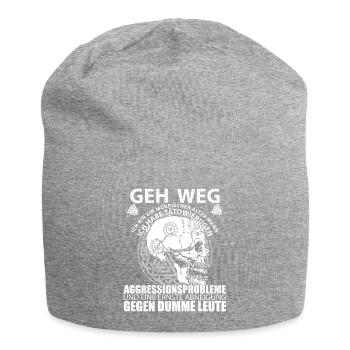 geh weg ich bin ein mürrischer alter Mann Geschenk - Jersey-Beanie - Grau meliert - Vorne