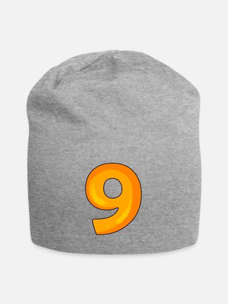 9 - Jersey-Beanie - Grau meliert