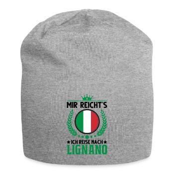 Lignano Italien Urlaub Spruch Reise Geschenk - Jersey-Beanie - Grau meliert - Vorne