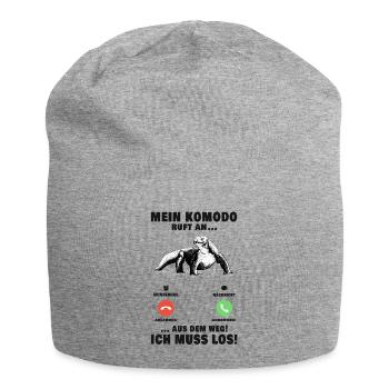 Komodowaran Anruf Komodo Dragon Telefon - Jersey-Beanie - Grau meliert - Vorne