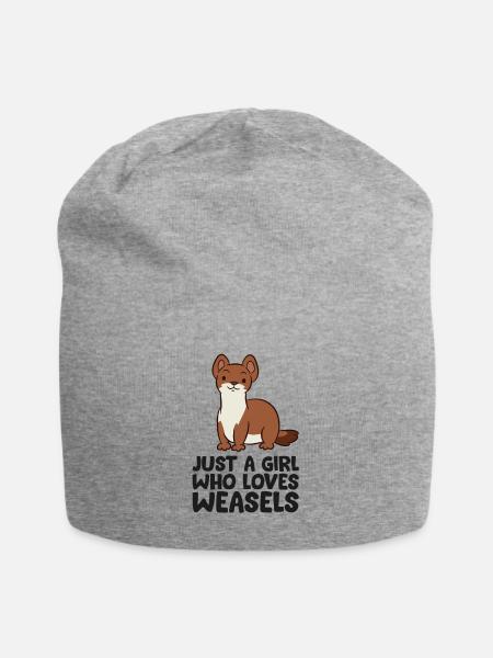 Une fille qui aime la belette - Bonnet en jersey - gris chiné