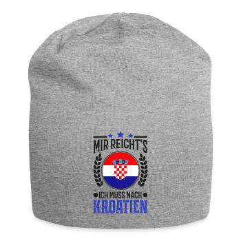 Mir reichts Ich muss nach Kroatien Urlaub Geschenk - Jersey-Beanie - Grau meliert - Vorne
