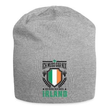 Ich muss gar nix Ich muss nur nach Irland Reise - Jersey-Beanie - Grau meliert - Vorne