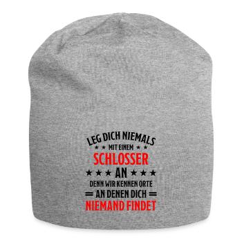 Schlosser Lustiger Spruch Beruf Schloss Geschenk - Jersey-Beanie - Grau meliert - Vorne