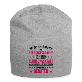 Reinigungskraft Spruch Haushalt Putzfrau Geschenk - Jersey-Beanie - Grau meliert - Vorne