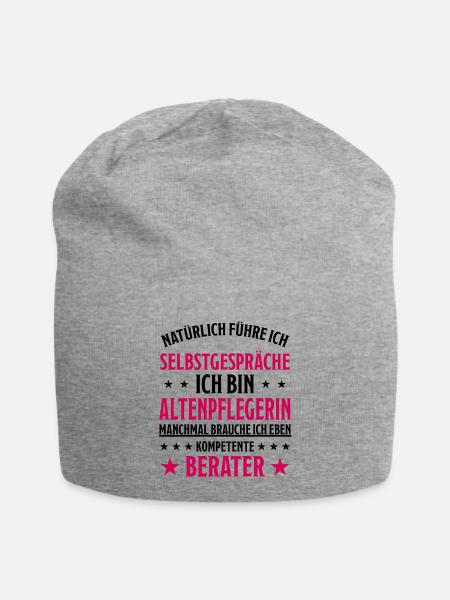 Altenpflegerin Engel Job Lustiger Spruch Geschenk - Jersey-Beanie - Grau meliert