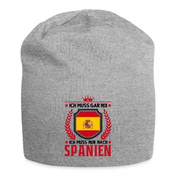 Ich muss gar nix Ich muss nur nach Spanien Urlaub - Jersey-Beanie - Grau meliert - Vorne