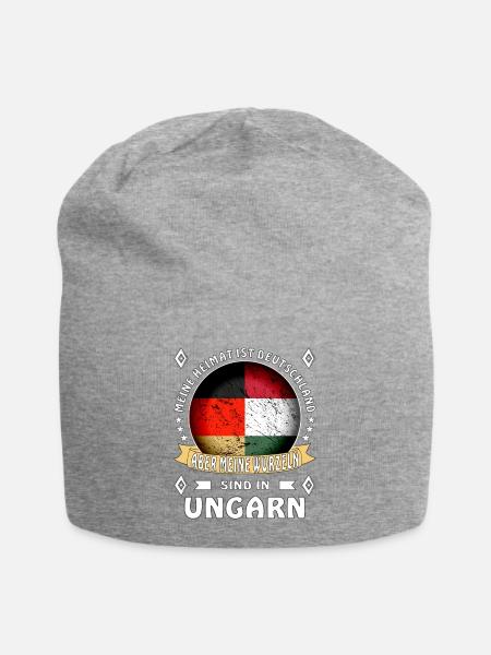 Heimat Deutschland Wurzeln - Jersey-Beanie - Grau meliert