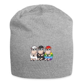 Schwarzes Schaf - Regenbogen Schaf - Jersey-Beanie - Grau meliert - Vorne